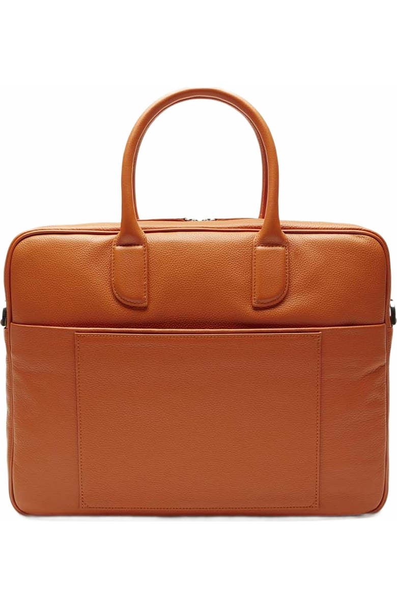 Want Les Essentiels Lesage Pebble-Grained Leather Computer Bag, Alternate, color, Orange