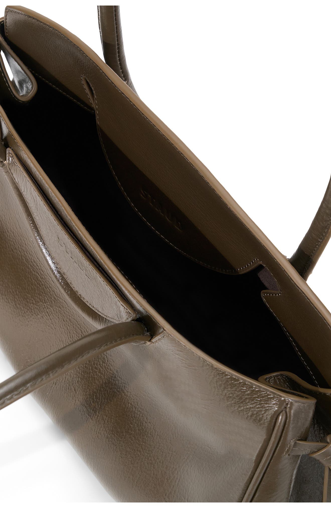 STAUD Maude Leather Shoulder Bag, Alternate, color, Truffle