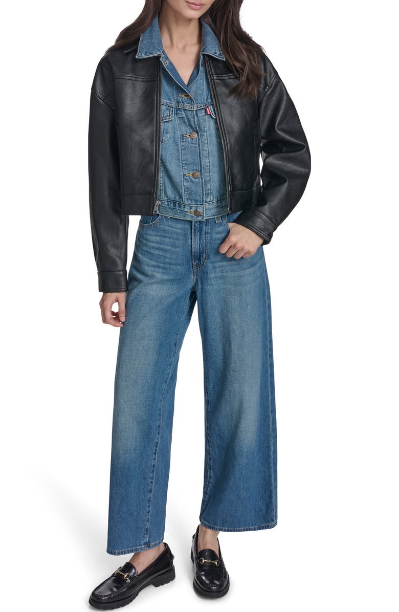 Levi's Boxy Faux Leather Bomber Jacket, Alternate, color, 