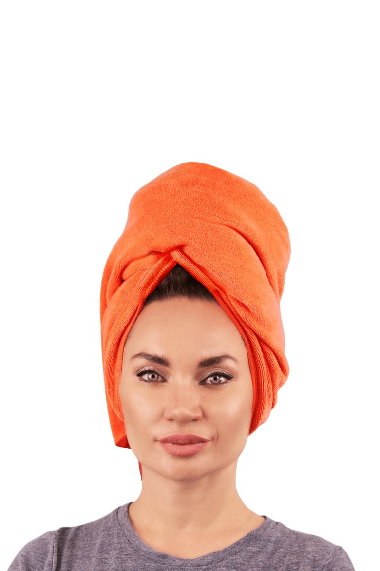 Microfiber Hair Towel, Alternate, color, Coral