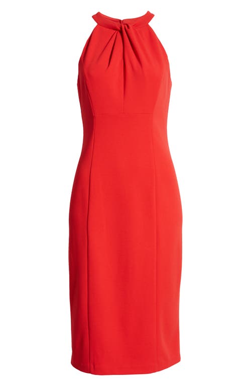 Julia Jordan Sleeveless Twist Neck Sheath Dress