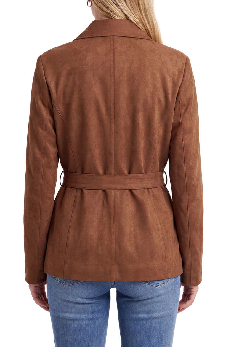 Faux Suede Utility Jacket, Alternate, color, WHISKEY