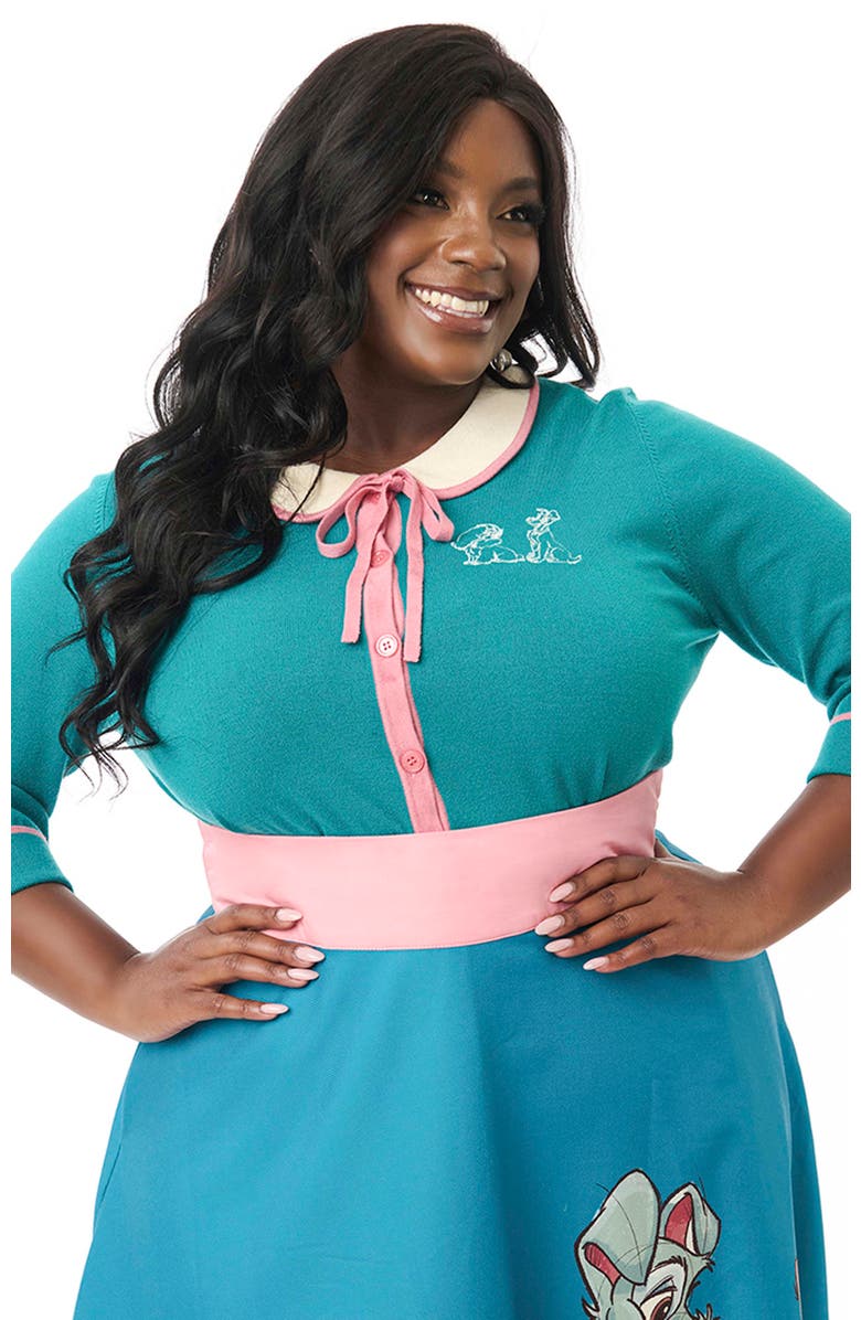 Unique Vintage Plus Size Embroidered Cardigan, Main, color, Teal