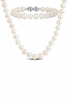 DELMAR Cultured Pearl Necklace & Bracelet Set, 7.5–8.5mm