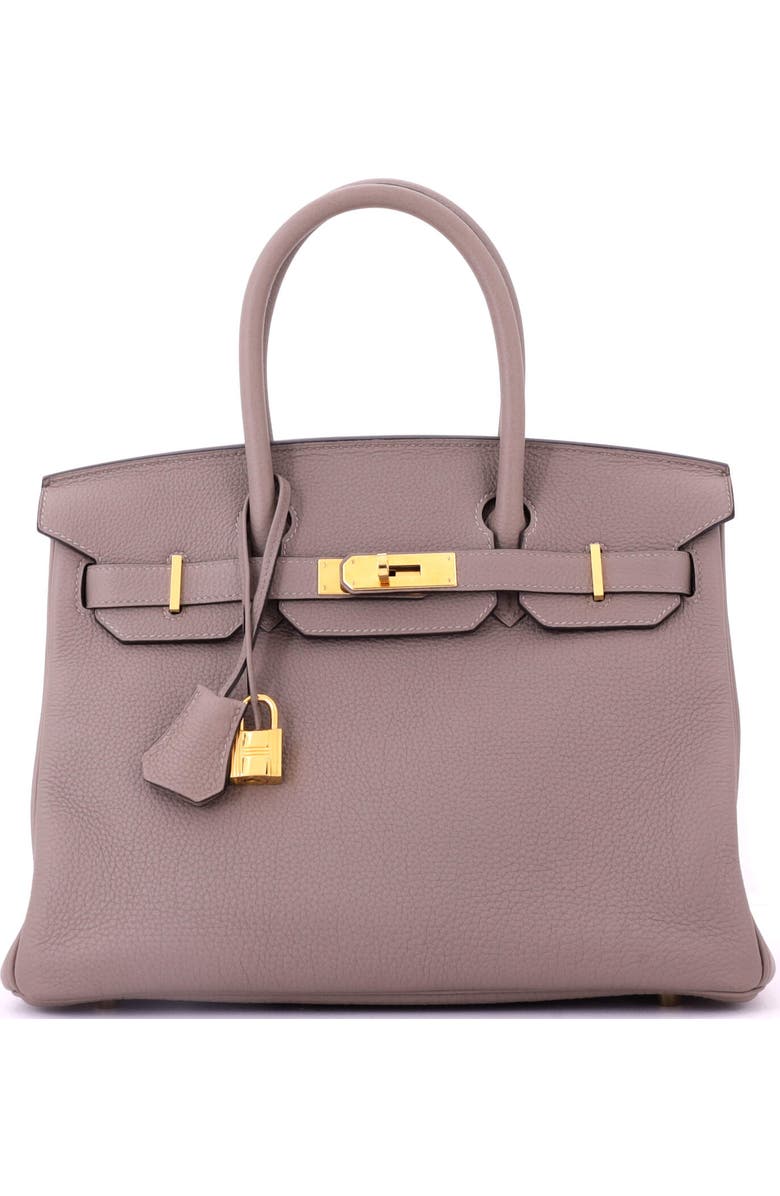 Pre-Owned Hermes Birkin Handbag Grey Togo with Gold Hardware 30, Main, color, Gris Asphalte