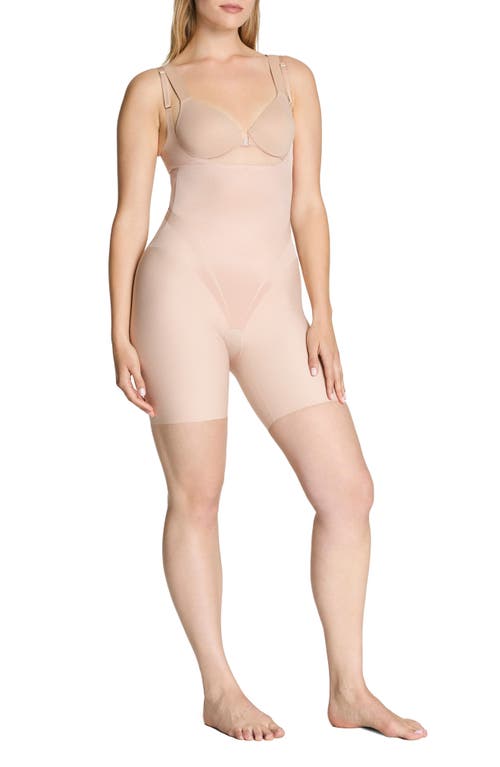 Spanx ® Open Bust Mid Thigh Shaper Bodysuit In Pink