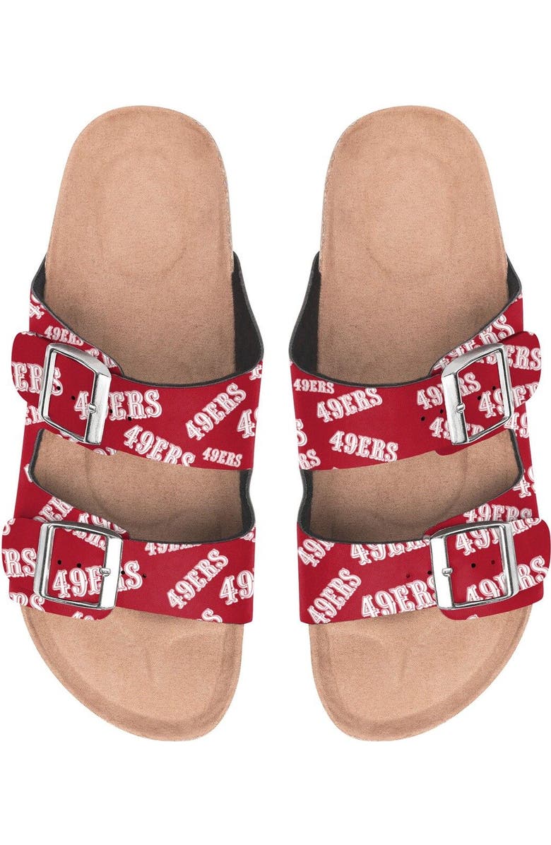 FOCO Women's FOCO San Francisco 49ers Mini Print Double-Buckle Sandals, Alternate, color,