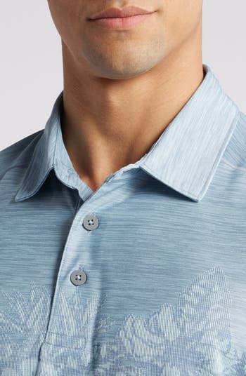 Palm Coast Hibiscus Border Recycled Polyester Polo