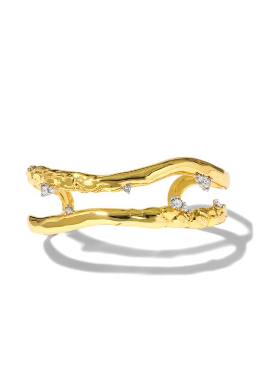 Alexis Bittar Brut Crystal Thorned Open Cuff Bracelet In Crystals