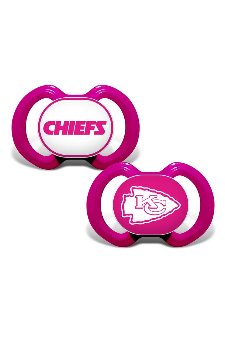 Kansas City Chiefs Pink Pacifier 2-Pack, Main, color, Multicolor