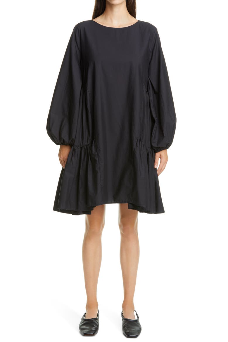 Byward Long Sleeve Pima Cotton Dress, Main, color, BLACK