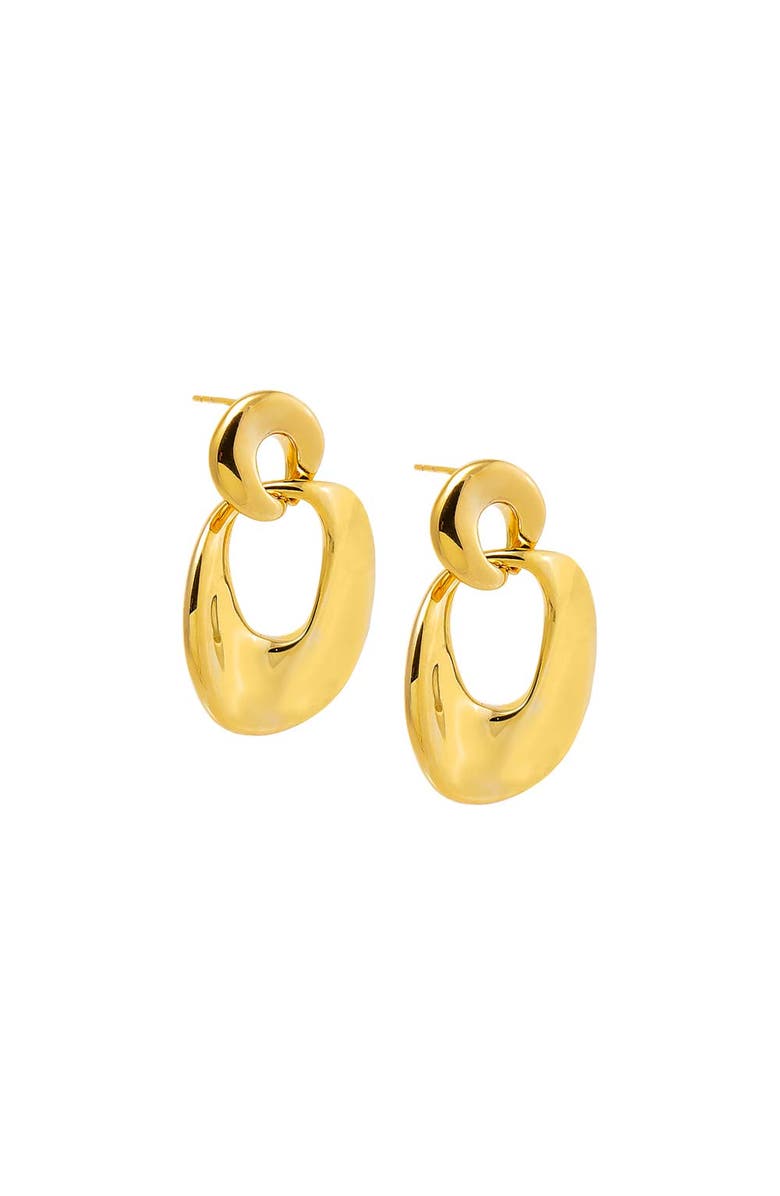 BY ADINA EDEN Solid Flattened Cutout Drop Stud Earring, Main, color, 