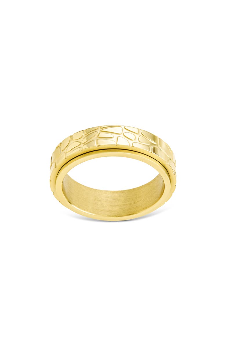 Sterling Forever Textured Spinner Ring, Main, color, Gold