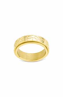 Sterling Forever Textured Spinner Ring