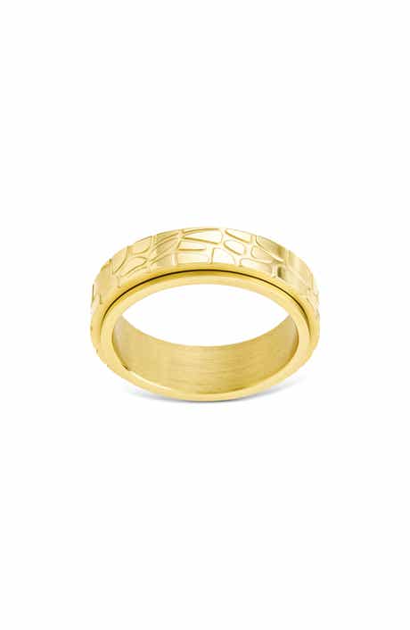 Sterling Forever Textured Spinner Ring