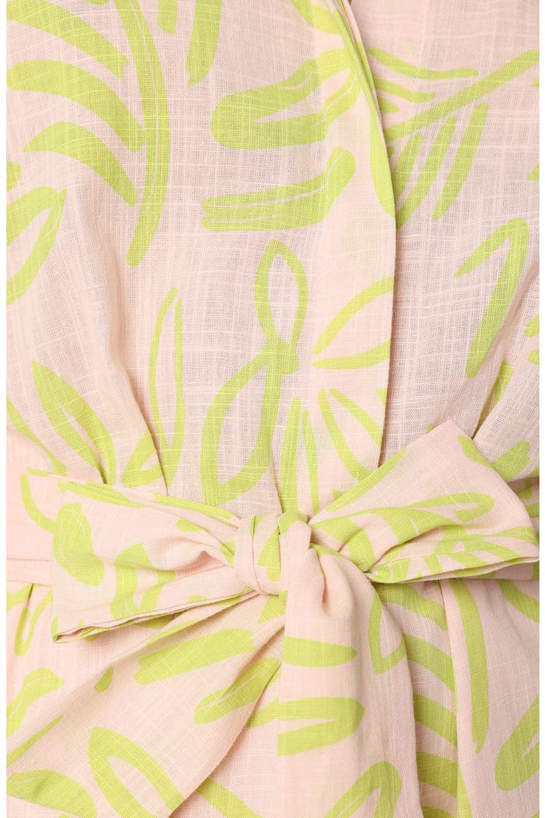 Dolce Tie Waist Cotton Romper, Alternate, color, CITRUS