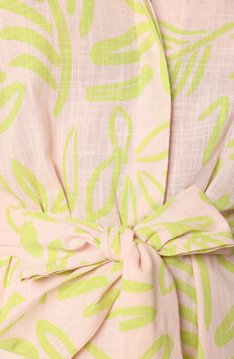 Petal & Pup Dolce Tie Waist Cotton Romper, Alternate, color, Citrus