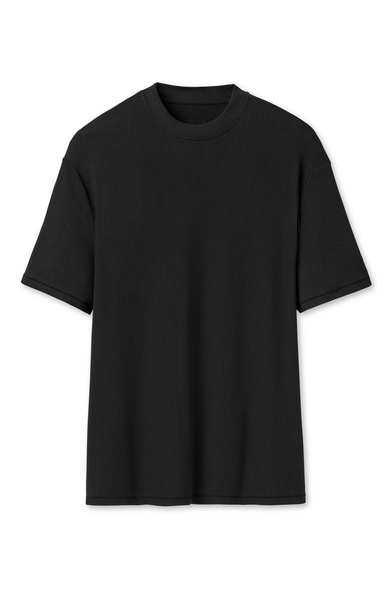 Amarys Relaxed Rib Tee, Alternate, color, BLACK