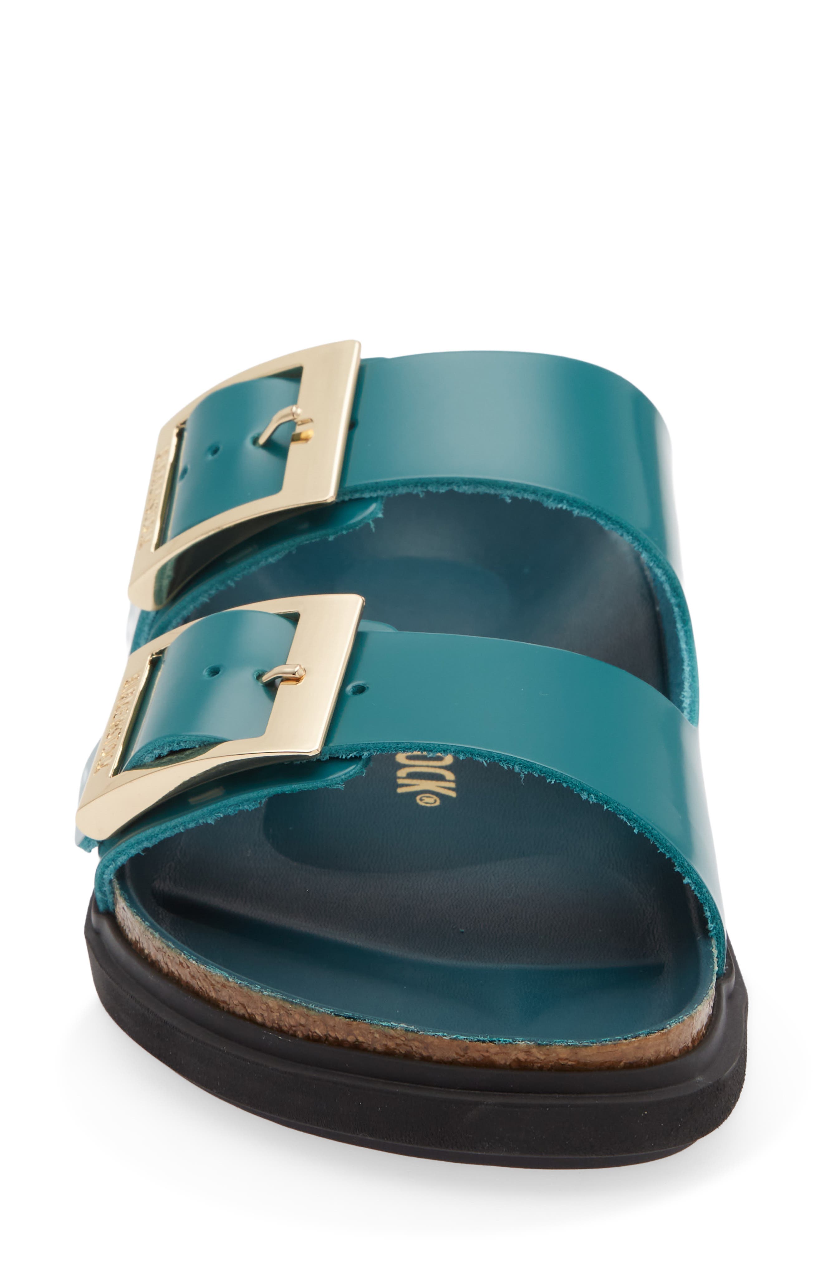 Arizona Droplet Buckle Slide Sandal, Alternate, color, HIGH SHINE DARK TEAL