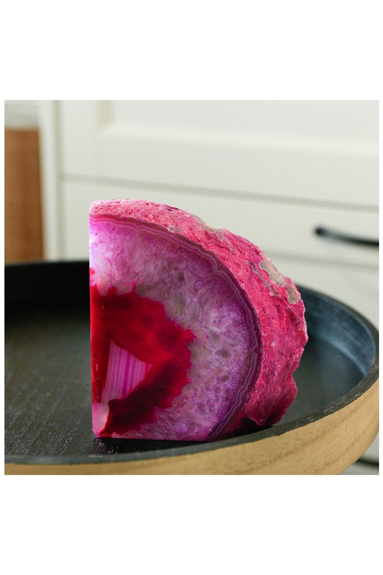 Large Agate Bookend, Alternate, color, PINK