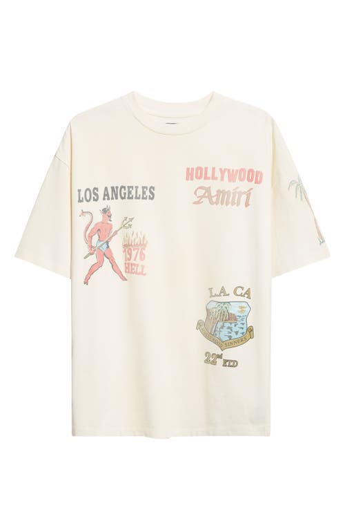 Amiri Sinners Oversize Cotton Graphic T-shirt In White