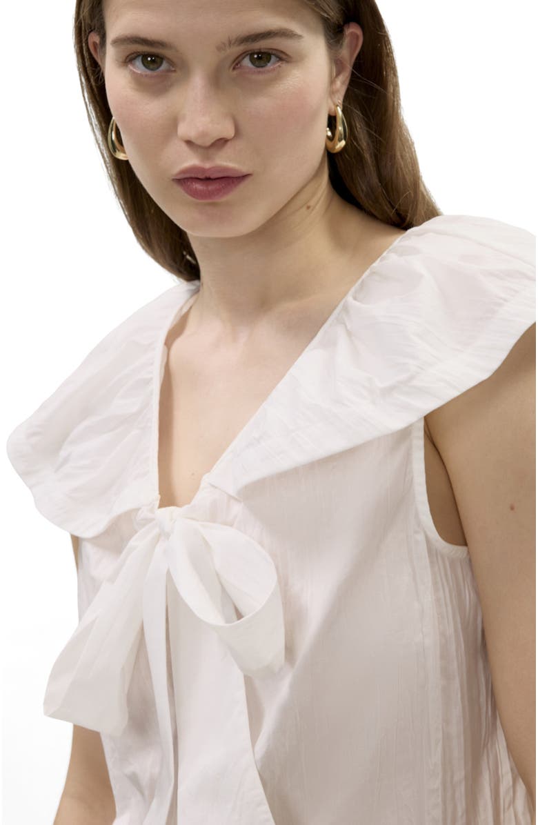Rebecca Taylor Marietta Crinkle Top, Alternate, color, Milk