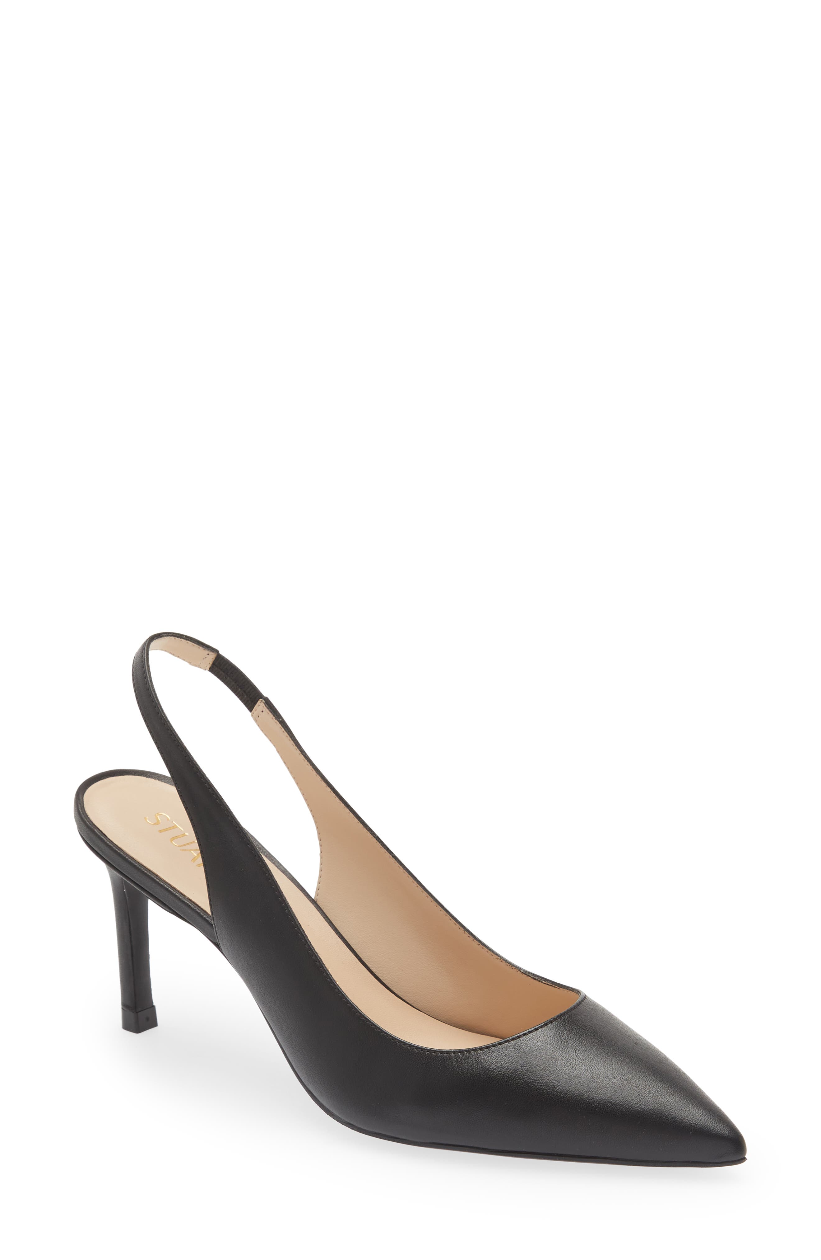 Linsi Pointed Toe Slingback Pump, Main, color, BLACK