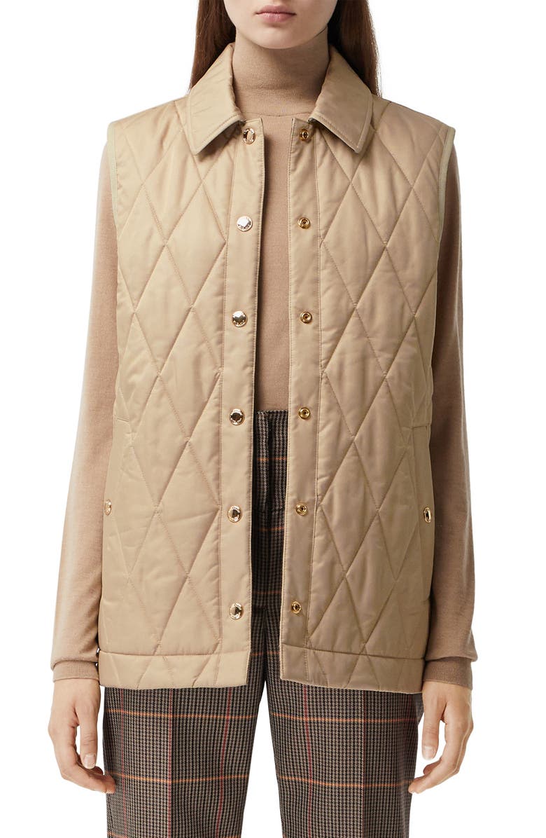 Burberry Quilted Vest, Main, color, 