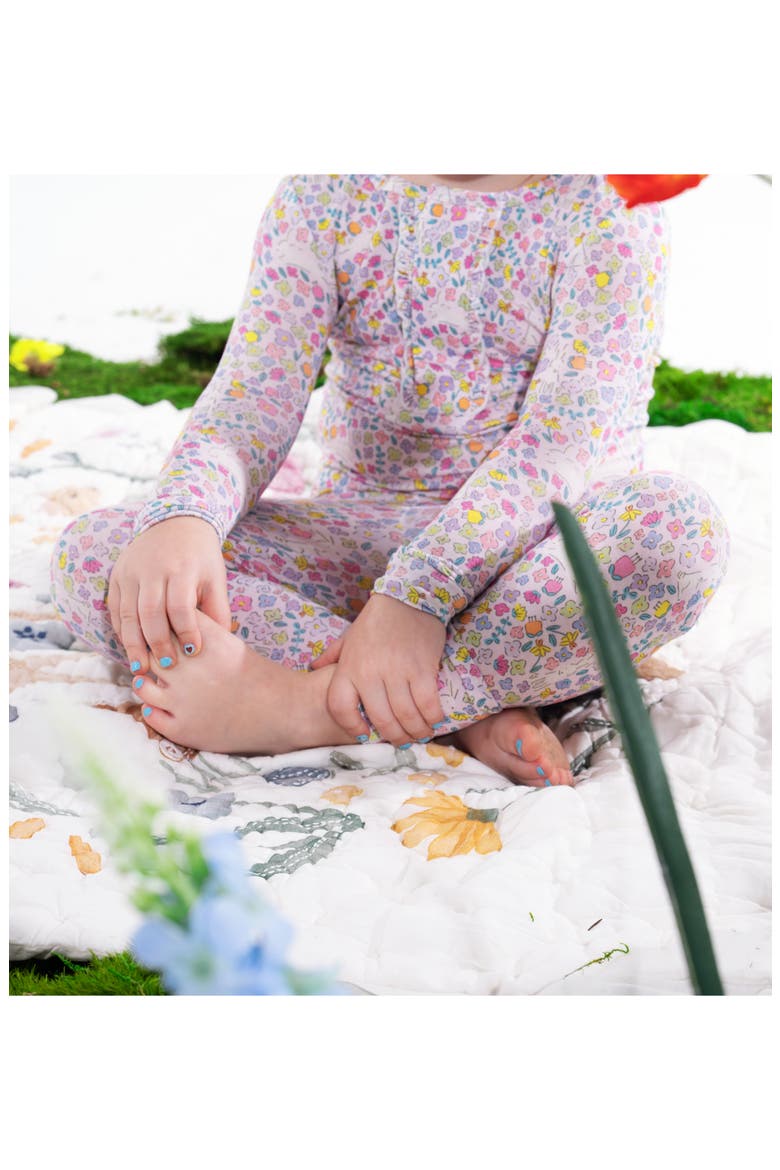 Kids' Bunny Blossom Ruffle Fitted Two-Piece Pajamas, Alternate, color, BUNNY