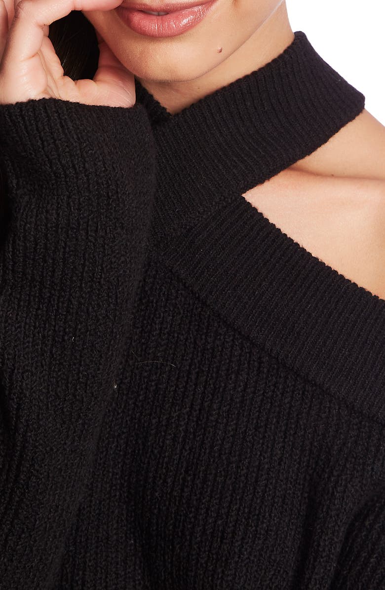 1.STATE Cross Neck Cold Shoulder Cotton Blend Sweater, Alternate, color,