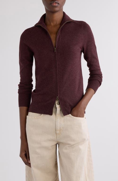 Isabel Marant Cecile Full Zip Cardigan In Burgundy