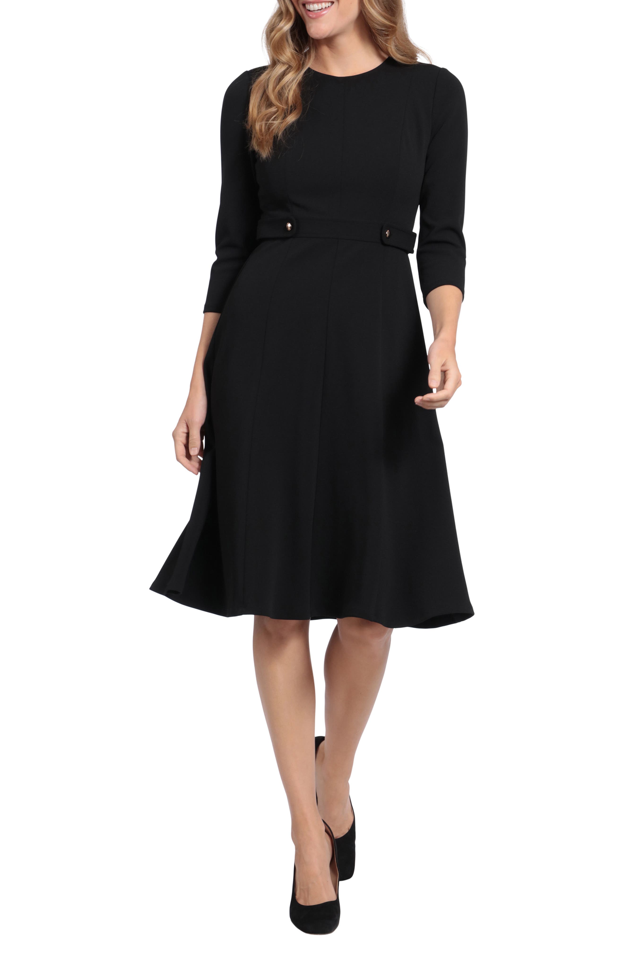London Times Seamed Midi Dress