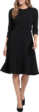 London Times Seamed Midi Dress