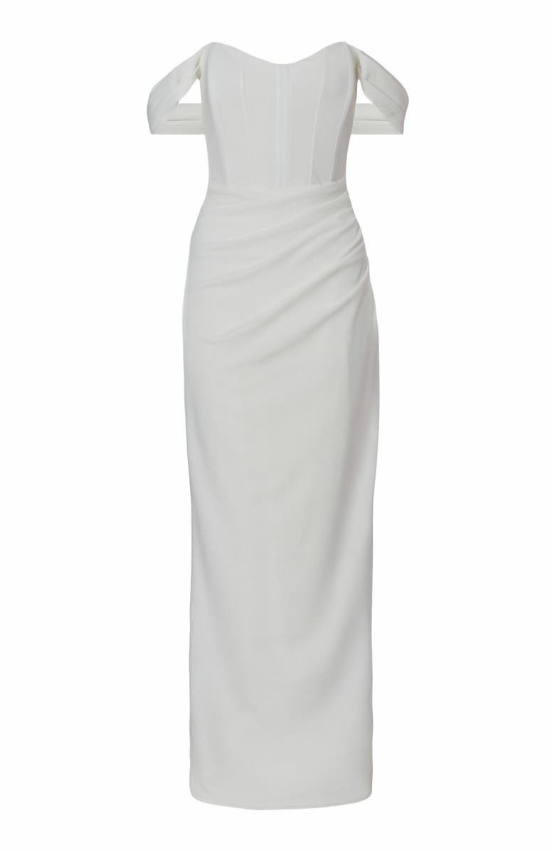 QUIZ Corset Detail Scuba Crepe Maxi, Alternate, color,