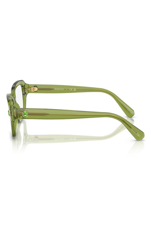Swarovski 54mm Pillow Optical Glasses In Transparent Green