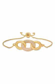HMY JEWELRY Pavé CZ Interlock Slide Bracelet