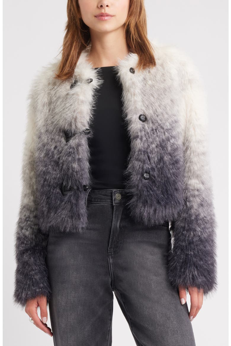Ombré Faux Fur Jacket, Main, color, GREY OMBRE