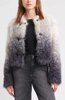 Open Edit Ombré Faux Fur Jacket