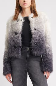 Open Edit Ombré Faux Fur Jacket
