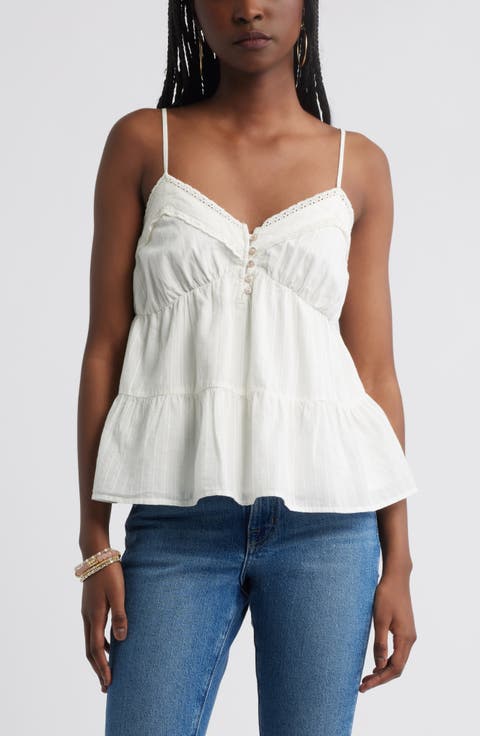 トップス LE CIEL BLEU  Textured Cami Tops 38 ル シェル ブルー - LE CIEL BLEU | Textured Cami Tops-Blue-38