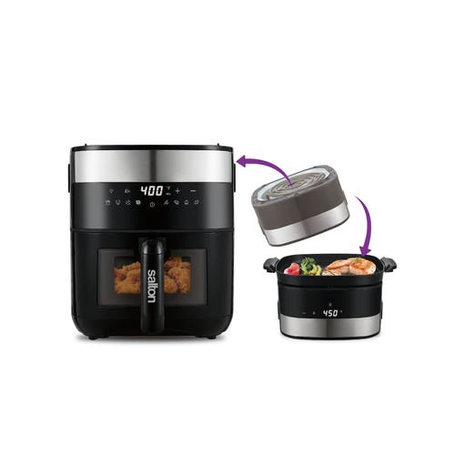Salton Flip And Cook Air Fryer In Black
