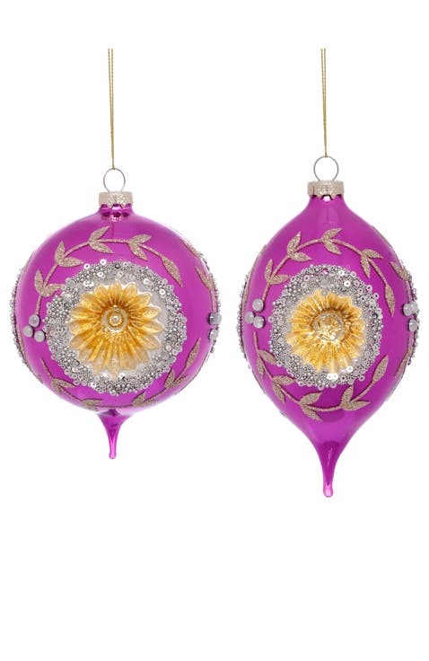 Scrolled Reflector Ornament, Box of 6