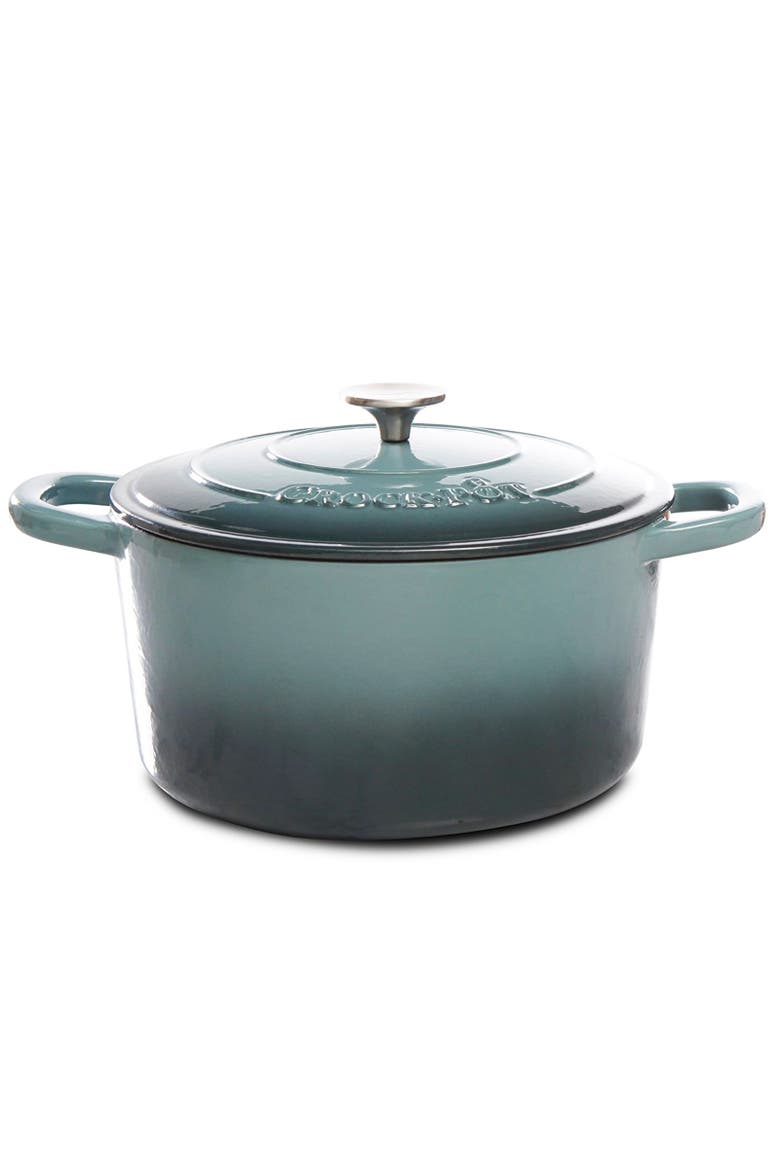 7 Quart Round Cast Iron Dutch Oven, Main, color, Grey