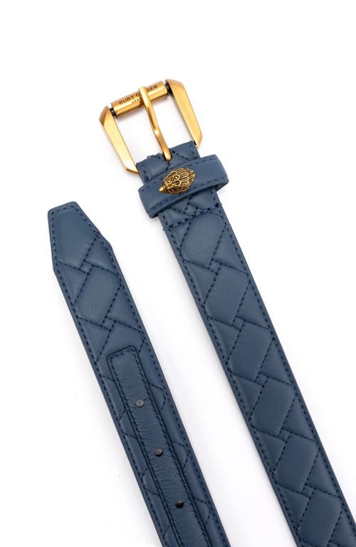 Kurt Geiger London Microquilt Leather Hip Belt In Blue