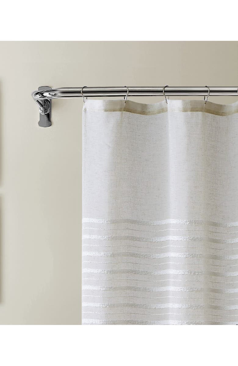 DAINTY HOME Daniella Textured Chenille Shower Curtain, Alternate, color, Linen