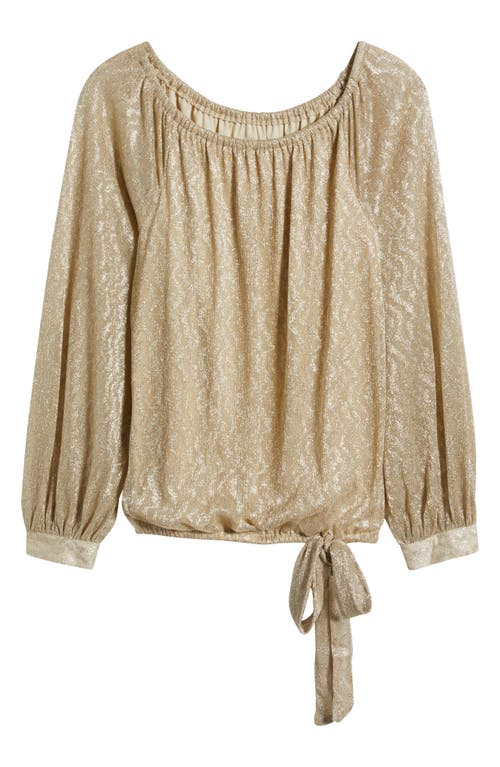 VINCE CAMUTO VINCE CAMUTO METALLIC TIE HEM OFF THE SHOULDER TOP 