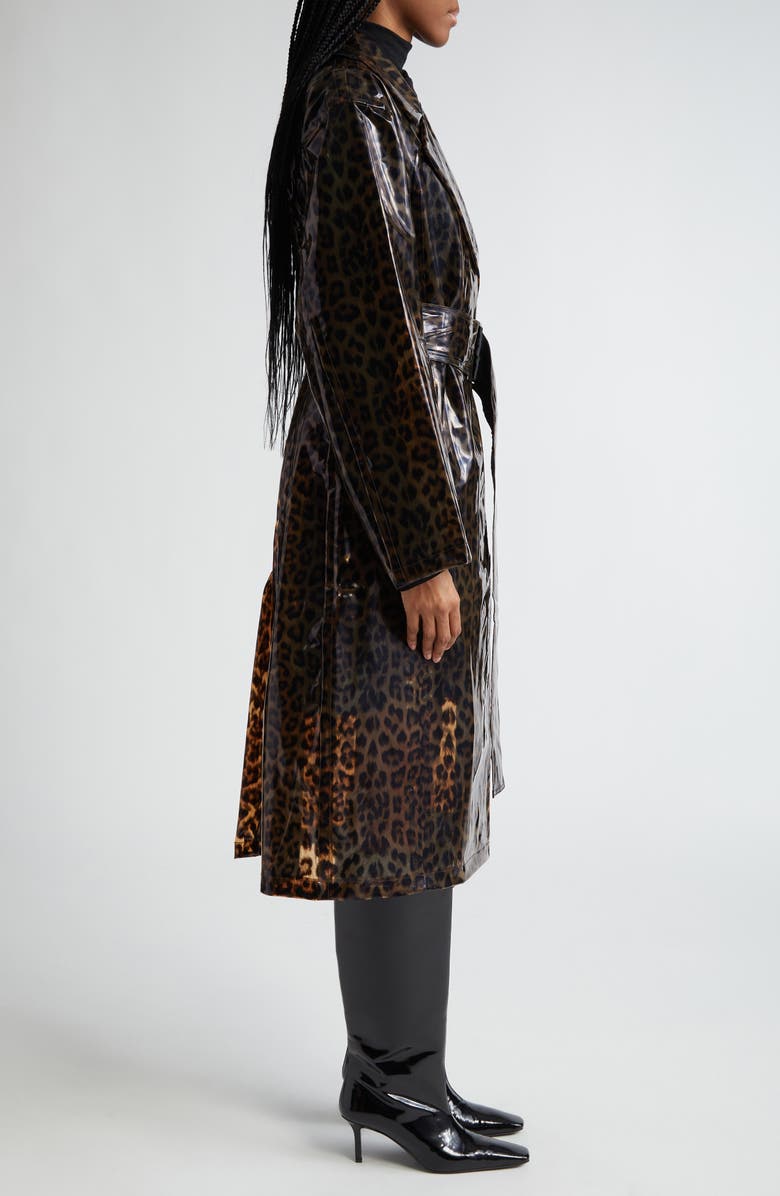 Stand Studio Henriette Leopard Print Raincoat, Alternate, color, 