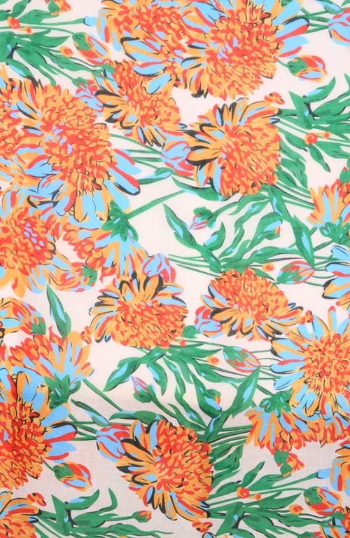 Area Stars Flower Print Scarf In Multi