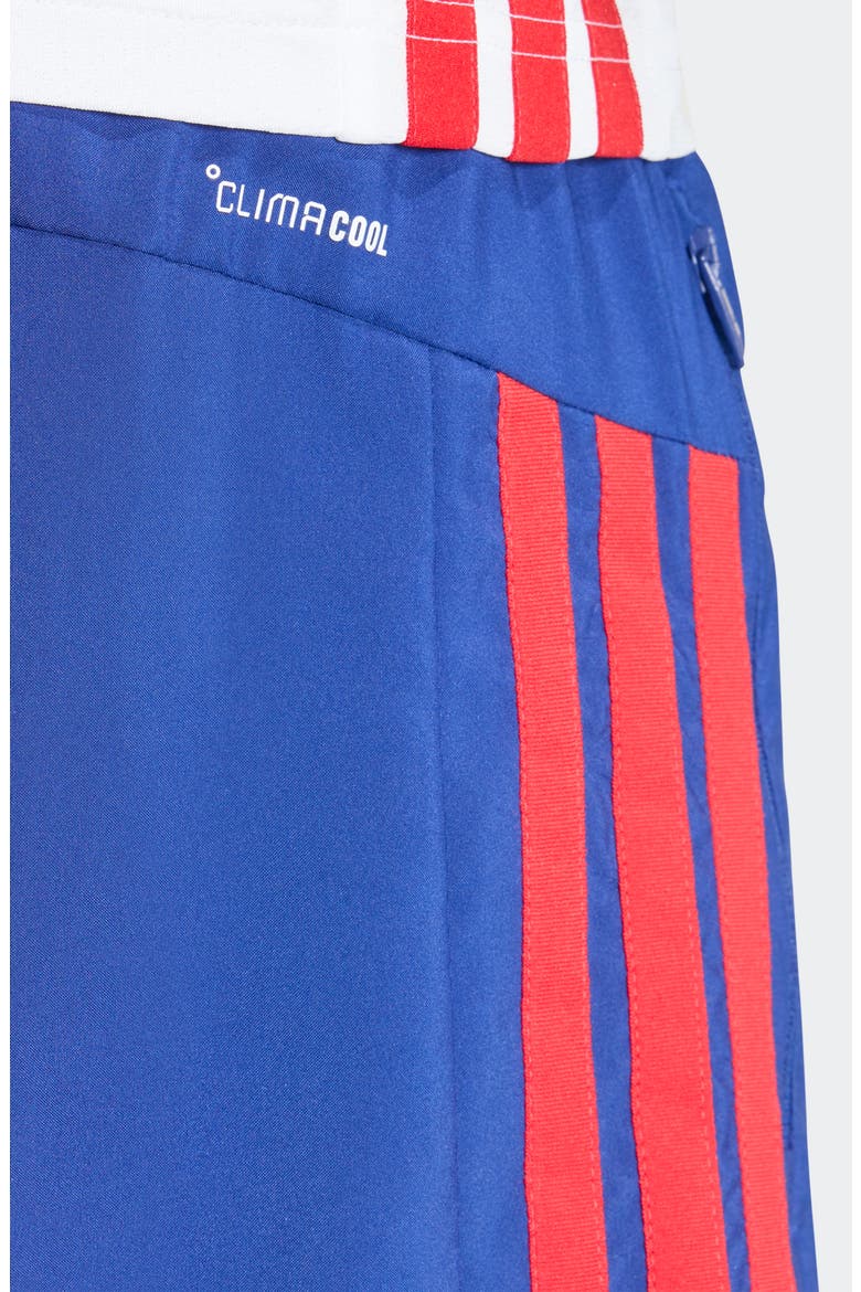 Workout Essentials Base 3-Stripes Shorts, Alternate, color, MYSTERY INK/ BETTER SCARLET