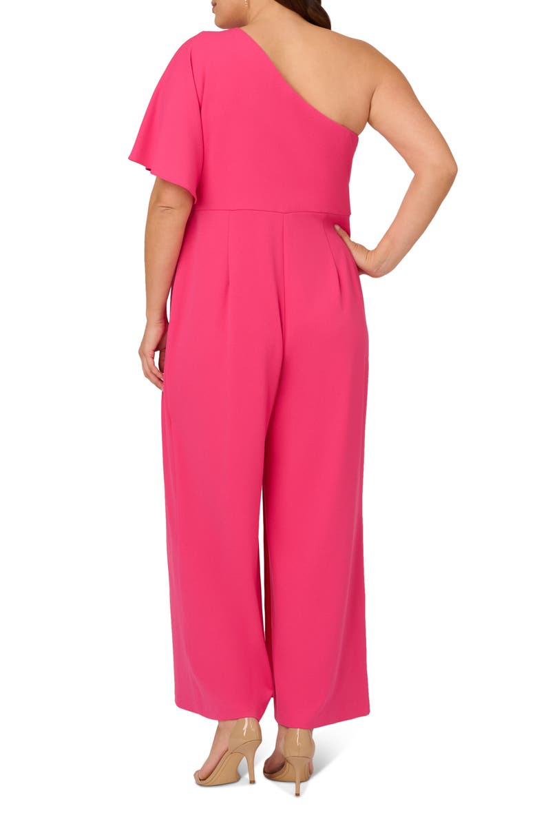 Adrianna Papell One-Shoulder Crepe Jumpsuit, Alternate, color, 
